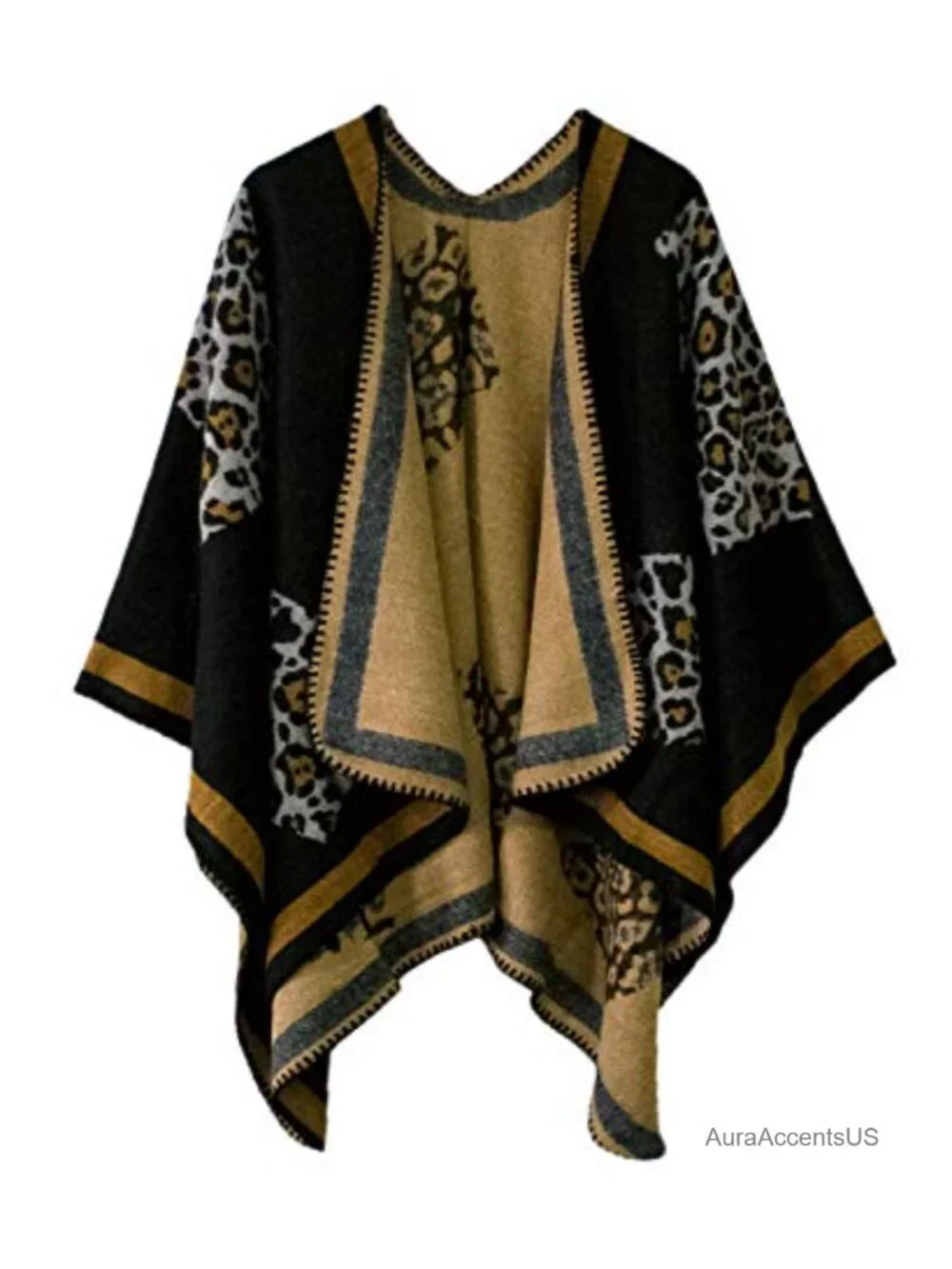 Oversized Knit Poncho Cape Shawl Wrap Pashmina Winter Layer